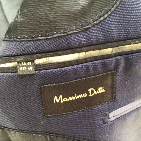 Massimo Dutti finest Italian fabric made in turkey navy blue sports jacket - Picture 6 of 17